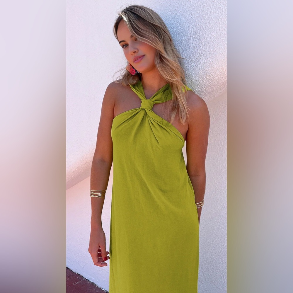 Commense Green Halter Sundress for Weddings